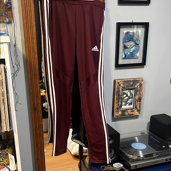 Adidas Maroon Track Pants - Picture 1 of 9